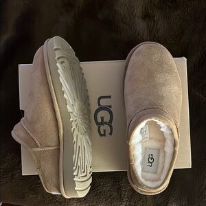 UGG Beige Suede Slip-On Shoes